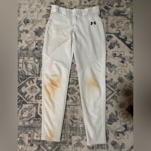 Under Armour White Youth Large Baseball Pants